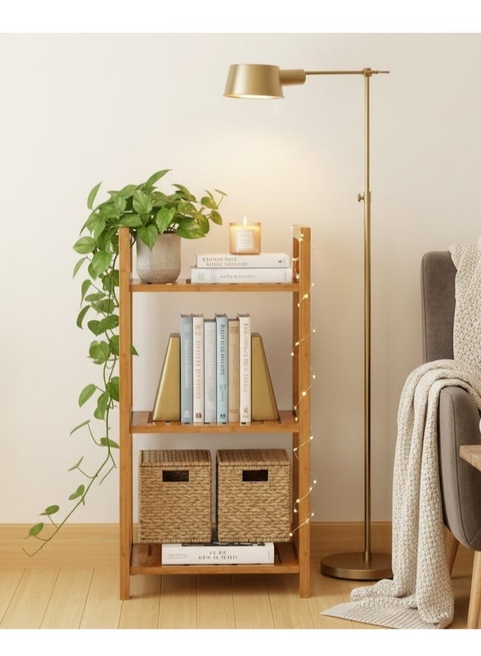 زوبا وحدة رفوف خشبية لغرفة المعيشة مكونة من 3 طبقات مصممة بشكل بسيط وانيق خصيصًا لديكور المنزل - Image 2